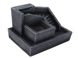 Resin Geometric Model LED Desktop Water Fountain Green Plants Planter Home Office Desktop DecorEU V1294-YM0901-3115210073112