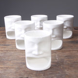 Face Shape Ceramic Cookie Holder Mug with Biscuit Holder White V1192-AZ-W-27414