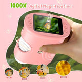 1000x Digital Children's Microscope - With 2 Inch IPS Screen & 8 LED Lights - Handy & Easy to Use V1188-ZXY-131-789