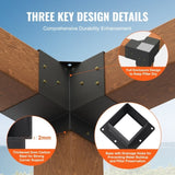 Pergola Bracket Kit 152.4 x 152.4 mm, 8pcs 3-Way Heavy Duty Corner Bracket Woodworks DIY Post Base, V952-LPJJTZST8PCS31NS1V0