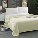 Super Soft Micro Flannel Plush Blanket Queen 220 x 240cm Cream V442-STT-BLANKET-25MICROFLANNELPLUSH-CREAM-QS