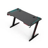 Gaming Desk with LED Lights Computer Desk Z Shaped Desk - Red V957-RLX39671013K