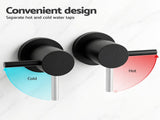 Cefito 4.5" Handheld Shower Head Round with Wall Twin Swivel Bathroom Tap SHOWER-A4-RO-BK-TAP-RO