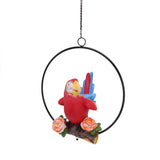 Hanging Iron Ring Parrots Resin Waterproof Exquisite Garden Hanging Parrot Statue Decor for V1294-YM0512-3111220286911