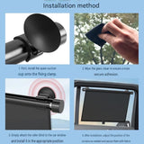 4 pack 45*50cm Retractable Car Window Sunshade with Suction Cups - Heat Insulating Black PVC Mesh V888-ELOSUNG56810