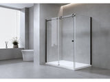 Frameless Glass Sliding Shower Door Hardware Rail Set Nickel V63-931051