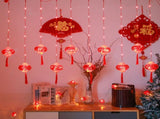 2022 New Year Red Lantern Curtain String Lights LED Spring Festival Fairy Light Street Festoon Light V1294-YM0715-10328603
