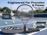 Everfit 27 Inch Tennis Racket Lightweight Racquet for Beginner Adult Players Black TR-FASTCRTL-BK