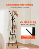 VEVOR Coat Rack Freestanding Coats Rack Stand with 2 Shelves & 6 Hooks V952-YMJDTPJSGJ00O5645001V0