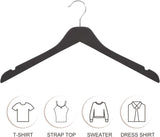 TOPIA HANGER Black Wooden Hangers 30 Pack, 0.28-inch Thick Slim Wood Clothes Hanger with Flat Design V1258-DP02-F-231