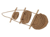 Hanging Fruit Basket 3 Tier Wall Mounted Handcraft Hemp Rope Wood 3 Tier Hanging Wall Basket for V1294-YM0717-3115220087211