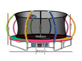 Everfit 10FT Trampoline for Kids w/ Ladder Enclosure Safety Net Rebounder Colors TRAMPO-C-C10-MC-AB