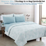 Ardor Bayview Blue 7 Pcs Bed-In-A-Bag Comforter Set with Sheet Set Queen V442-INT-COMFORTER-7PCSBAYVIEW-BLUE-QS