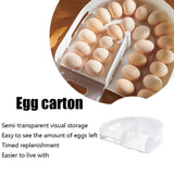 Stackable, Clear Plastic Egg Container with Lid - Rolling Refrigerator Organizer Bins for Eggs V1370-AZ4-03833