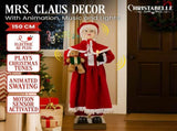 Christabelle Large 1.5m Musical Animated Mrs Claus Christmas Decoration with Candle Ornament 112_NK112