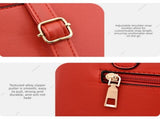 2 PCS Women's Handbag Set PU Leather Tote & Crossbody Purse Fashion Splicing Design Red V888-ELOSUNG44023