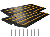 Curb 2 Pack, 6.5 cm Rise, Rubber Driveway Ramps, Heavy Duty 15 tons Weight Capacity Threshold V952-ZXDBLYPDGB2483DSGV0