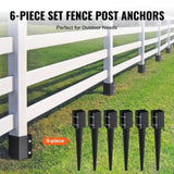 VEVOR Fence Post Anchor Ground Spike 6 Pack 24 x 4 x 4 In Metal Fence Stakes V952-FXDD35YC24YCUQSQCV0
