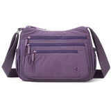 Purple Lightweight Nylon Crossbody Bag for Women - Multi-Compartment Shoulder Purse with Adjustable V888-ELOSUNG56194-5