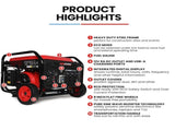 GENPOWER 6kW Peak 5kW Open Frame Inverter Generator, 3x15A, 15L Tank, Wheels, RCD, Portable, Backup V219-GENPTRGN60FA