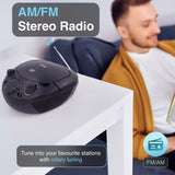 Laser Black Portable CD Boombox with AM/FM Radio V1031-CDBB-200-BLK
