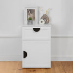 PORTO BEDSIDE TABLE - WHITE - HAMPTONS - HALF MOON BLACK V164-ECS13WHB04B