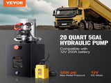 Hydraulic Pump, 20 Quart Hydraulic Power Unit, Single Acting Dump Trailer Pump, 0.91 GPM Flow Rate, V952-YXYYB12VZLDJAW8J4V0