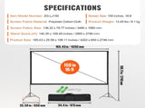 Projector Screen with Stand, 150 inch 169 4K 1080 HD Outdoor Movie Screen with Stand, Wrinkle-Free V952-TYPM20ZJSLJ18YCEZV0