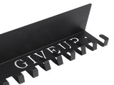 Medal Display Hanger Never Give Up Sturdy Shelf with Hooks Wall Mount Medal Holder Rack Frame V1294-YM0901-3117240088011