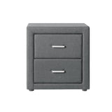 Artiss Bedside Table 2 Drawers Fabric - CADEN Grey BFRAME-E-BSIDE-GY