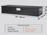 Heavy Duty Aluminum Truck Bed Tool Box, Diamond Plate Tool Box with Side Handle and Lock Keys, V952-LCZXG39X13X10BIVQV0