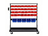 Giantz 74 Bins Storage Rack Double Sided Mobile Garage Workshop Tools Organizer BIN-RACK-78-AB