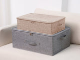 SOGA 2X Beige Small Portable Double Zipper Storage Box Moisture Proof Clothes Basket Foldable Home SBOX023X2
