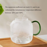 Handmade glass teapot for the stove with removable glass tea infuser - 2-in-1 flower teapot V1259-DP01-BO-385