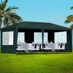 Instahut Gazebo 3x6m Marquee Wedding Party Tent Outdoor Camping Side Wall Canopy 4 Panel Green GAZEBO-WED-C-FG-3X6-4W-GN