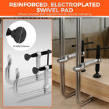 4Pcs 12" Heavy Duty F Clamp 450lbs Capacity Woodworking Drop-Forged Steel Frame V465-88089