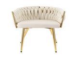 1 Set of 2 Artiss Dining Chairs Velvet Armchair Beige UPHO-C-DIN-01-VEL-BGX2