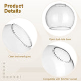 2PCS Clear Glass Shades Globe, Glass Lamp Shade Replacement, Ball Shaped Globe For Light Fixtures, V1369-AZ3-W-08681