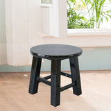 Sturdy Solid Wood Stool, Compact Round Design, Waterproof Finish for Easy Cleaning, Ideal for V1370-AZ4-13736