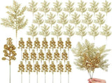 40PCS Glitter Berries Stems and Glitter Artificial Pine Needles Artificial V1192-AZ-W-25841