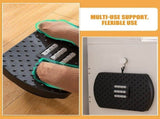 Black Plastic Footrest with Massage Rollers for Under Desk Comfort at Home and Office Workspace V1366-AZ2-W-20509
