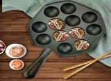 SOGA 2X 18CM Cast Iron Takoyaki Fry Pan Octopus Balls Maker 12 Hole Cavities Grill Mold ZPAIB2X2
