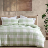 Ardor Ashlea Sage Oversized Waffle Check Quilt Cover Set Queen V442-INT-QUILTCS-ASHLEAWAFFLE-SAGE-QS