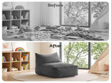 Artiss Bean Bag Chair Cover Soft Corduroy Stuffed Animal Storage Bean Bag Cover for BD-COVER-LOUNGE-S-GR