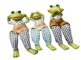 3pcs Resins Frogs Statue Long Legged Decoration Indoor Outdoor Tabletop Sculpture for Table Shelf V1370-AZ4-12550