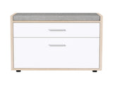 Artiss Shoe Rack Cabinet Bench 8 Pairs White Niva LC-FURNI-BEN01-WDWH