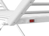 White 220W Electric Heated Towel Rack in Silver with 20 Bars for Fast Drying V178-59324