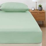 400TC Bamboo Cotton Fitted Sheet with Pillowcase Set Long Single Size 40cm Wall Fern V442-ATX-SHEETS-BAMBOOCOTTON400TC-FERN-LS