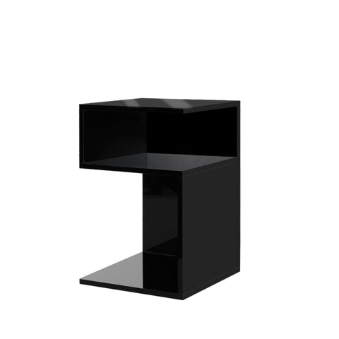 Levede 1xBedside Tables Drawers Side Black NI1036-BK