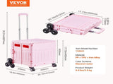 Foldable Utility Cart, 65L Collapsible Portable Crate Rolling Cart with Stair Climbing Wheels & 360&deg V952-BXSPLCFS176L2ECQCV0